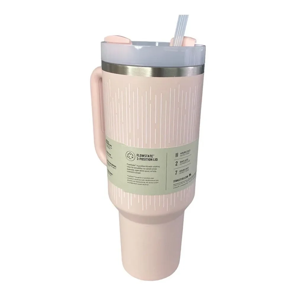 Stanley Soft Rain Bloom The Flowstate Quencher H2.0 40oz Tumbler Pink Pastel NIB - Picture 6 of 6